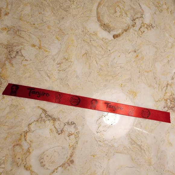 Printed Ribbons - Red - Tanjiro - 20 metres - Picture 1 of 5